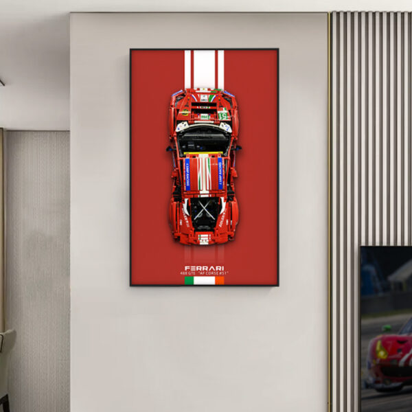 Panneau d’affichage mural pour Lego Ferrari Daytona SP3 42143 pour voiture Lego Support mural pour exposition de voiture Lego, idée cadeau pour passionnés de Lego, décoration d’intérieur (voiture non incluse)