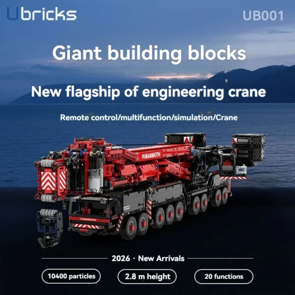 Ubricks UB001-E1001 Technic Liebherr LTM 11200 rouge avec moteur