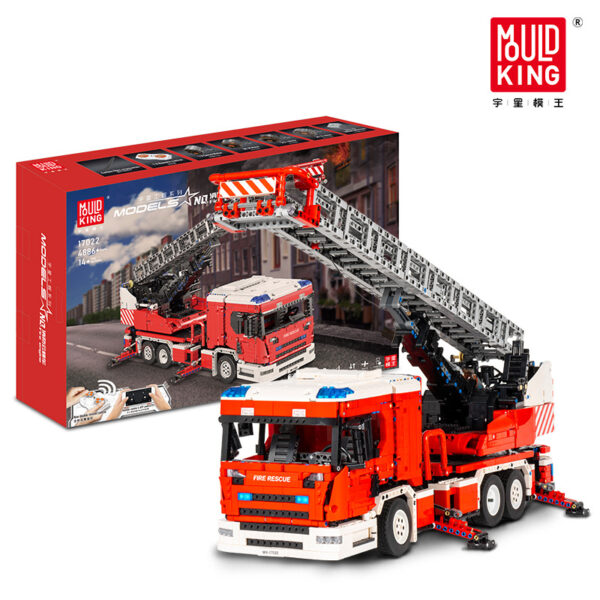 MOULD KING 17022S Camion de pompiers, kit de construction avec télécommande | 4 886 pièces