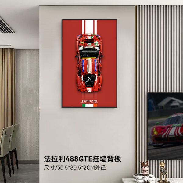 Support mural de présentation pour Lego Technic Ferrari 488 GTE «&nbsp;AF Corse #51&nbsp;» 42125