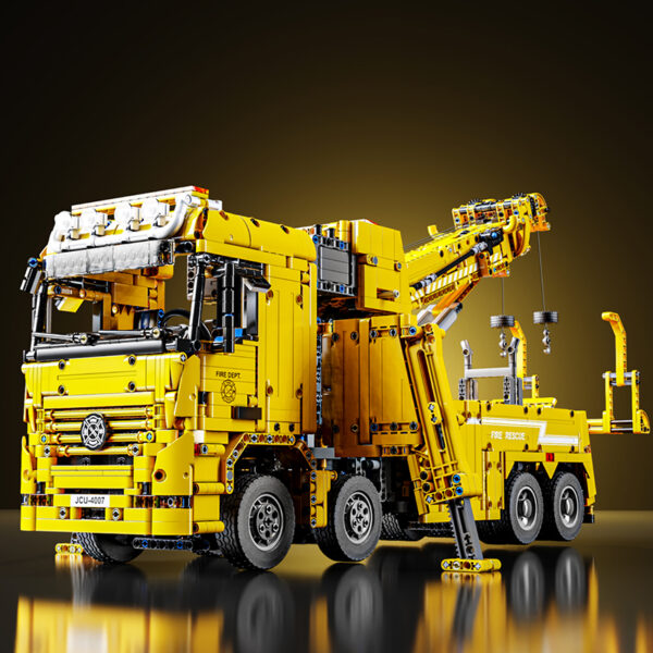 Camion de pompiers jaune TaiGaole T4017B, version avec pièces PF
